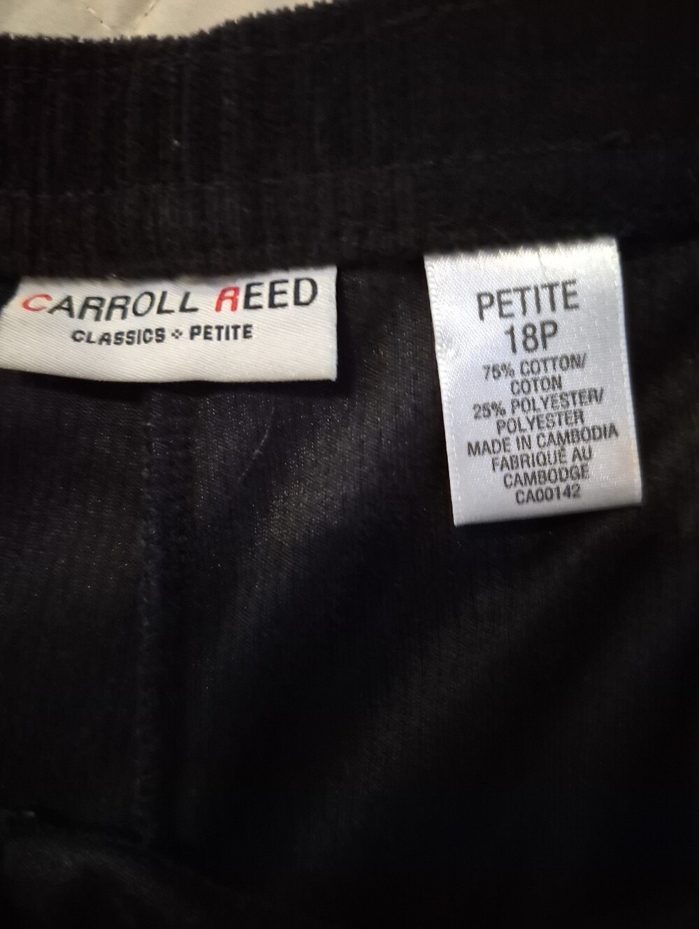 Petite Black Men’s Cotton-Blend Pants